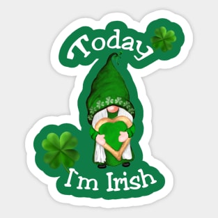 St. Patrick`s Day Dwarf Today I`m Irish Sticker